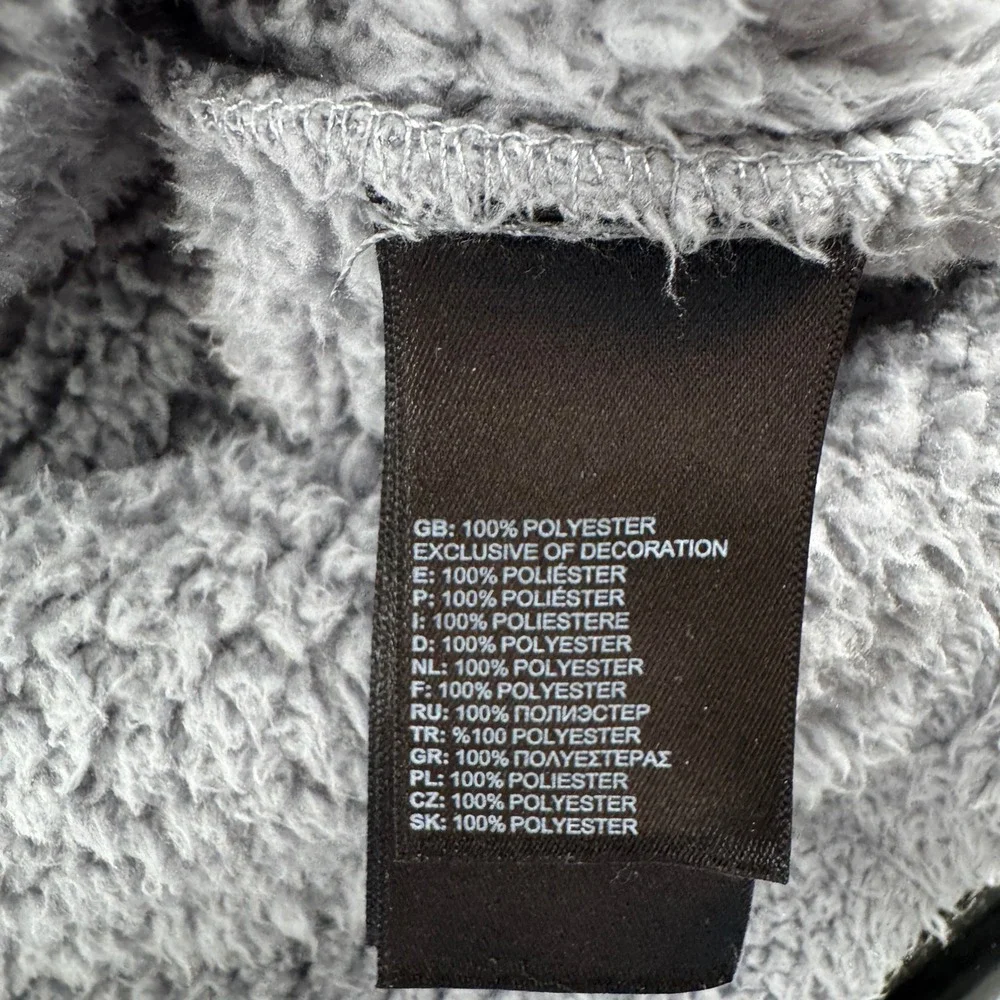 The North Face Mens Gray Maroon Sherpa Fleece 1/4 Zip Pullover Jacket Small